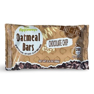 Appleways Whole Grain Chocolate Chip Oatmeal Bar | 2.4 Oz | Pack of 12 - Specialty Snack by Appleways
