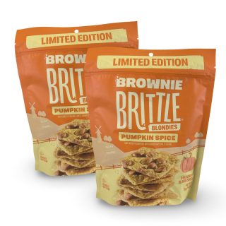 Brownie Brittle Pumpkin Spice Blondie | 2 Full-Size Bags of Crunchy Chocolate Cookie Brittle with Warm Fall Spice Flavor - Specialty Snack by Sheila G's