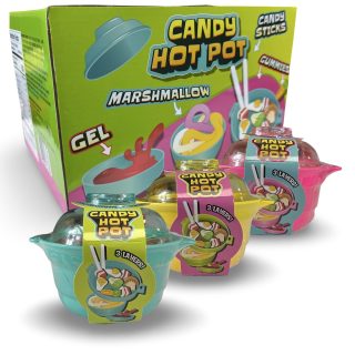 Candy Hot Pots, 3 Pack, With 3 Layers of Candy including Marshmallows, Gel, Gummies and Candy Sticks - Specialty Snack by Koko's