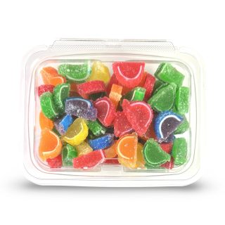 Cavalier Mini Fruit Agar Jelly Slices, World Famous Quality, Assorted Flavors, Kosher, 1 lb. Tub - Specialty Snack by Cavalier