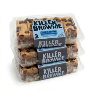 Killer Brownie Cookie Dough Brownie Bars 15 Count, 3 Pack (5 Bars Each) Gourmet Dessert - Specialty Snack by Tribeca Curations