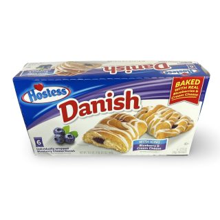Hostess Snack Cakes Multipack Box, Blueberry Danish, 6 Count Box - Specialty Snack by Hostess