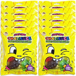Juicy Chew Fruit Shape Jellies for TikTok Challenge Value Pack   9.85 Oz Bag | Pack of 10 (70 Total Jellies) - Specialty Snack by Tribeca Curations