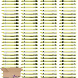 Laser Lemon (Highlighter Yellow) Crayon Bulk Value Pack 100 Count - Specialty Snack by Tribeca Curations