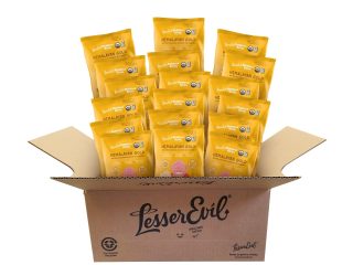 LesserEvil Organic Popcorn, Himalayan Gold, Organic Coconut Oil, .88 Ounce, 18 Count - Specialty Snack by Lesserevil
