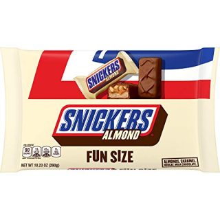 SNICKERS Almond Fun Size Milk Chocolate Candy Bars, 10.23 oz Bag - Specialty Snack by Snickers