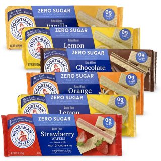 Voortman Bakery Sugar Free Wafers 6 Packs, 5 Flavors | Chocolate, Lemon, Orange, Strawberry, Vanilla - Specialty Snack by Voortman Bakery